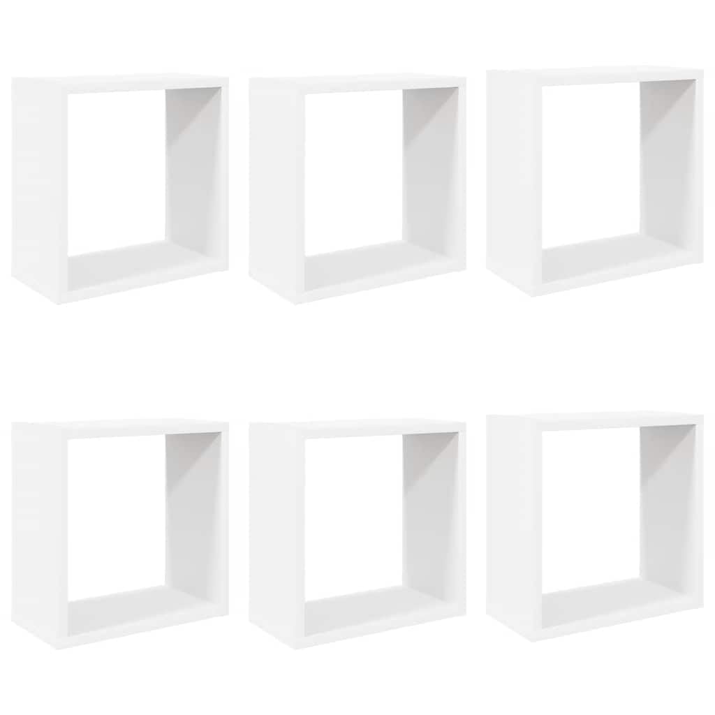 vidaXL Wandschappen kubus 6 st 30x15x30 cm wit