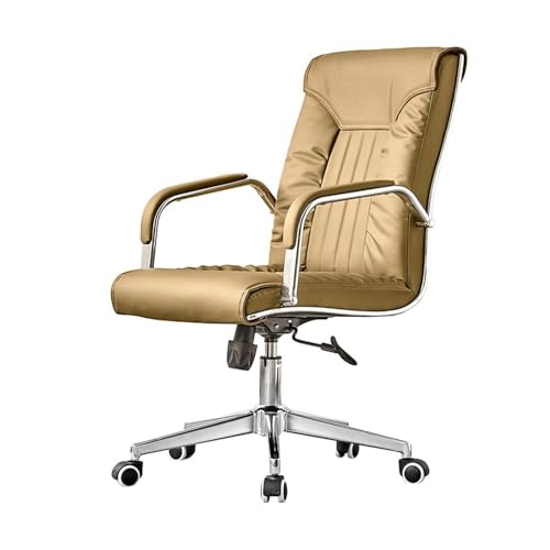 Ergonomic Desk Chair For Home Offices High Back Executive Chairs PU Leather Office Chaires With Armrest(Khaki)