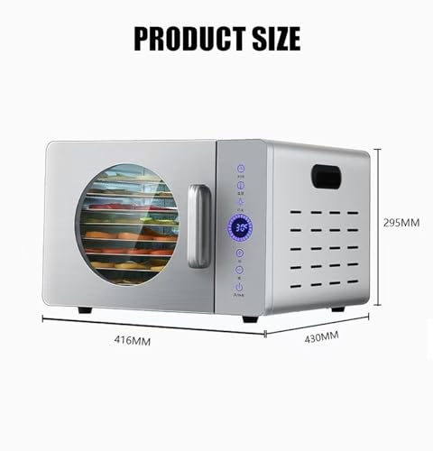 Desidratador de alimentos 1000W, bandeja de aço inoxidável de 8 camadas, desidratador de frutas, con