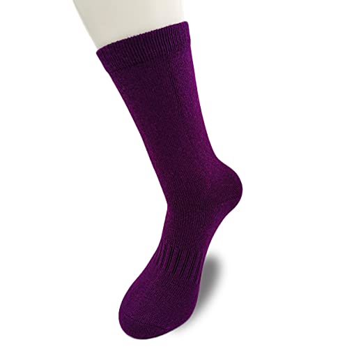Image of Pure Cashmere Thick Unisex Men Women Crew Mid Calf Causal Socks, Smooth Toes and Heel Sewed by Handwork