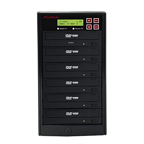 PIODATA 1 to 5 24X Burner M-Disc Support CD DVD Duplicator - Standalone Copier Duplication Tower PIO-S5T-DVD-BK