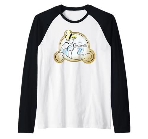 T-shirt Disney Cendrillon logo raglan style baseball pour un look décontracté au quotidien