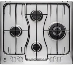 NUOVO ELECTROLUX 949640231 ELECTROLUX PIANO GAS RGG6243LOX 60 cm Soft - Cross Cook - 4 fuochi gas - Bruciatori Fiamma Pura - 1 bruciatore Tripla Corona - Griglie speciali in estetica nera