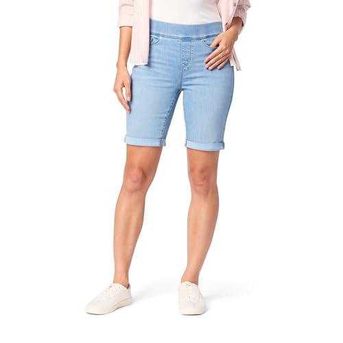 Levi Strauss Signature Women's Totally Shaping Pull On Bermuda Shorts (Available in Plus Size), (New) Cosmic Waves, 18 Plus