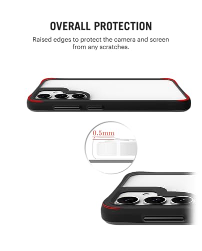 Image of DailyObjects Case for Samsung Galaxy S25 Plus, Drop Protection Polycarbonate Black Hybrid Slim Shockproof Back Cover