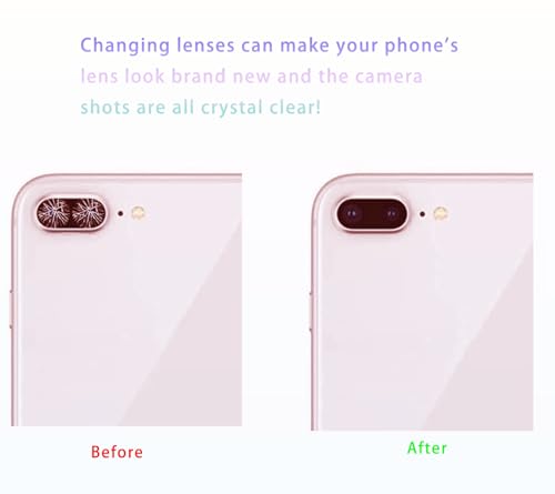 Image of 2 Packs Rear Camera Lens Glass Replacement for iPhone 7 Plus /iPhone 8 Plus Camera Glass Lens Replacement with Repair Tools Kit