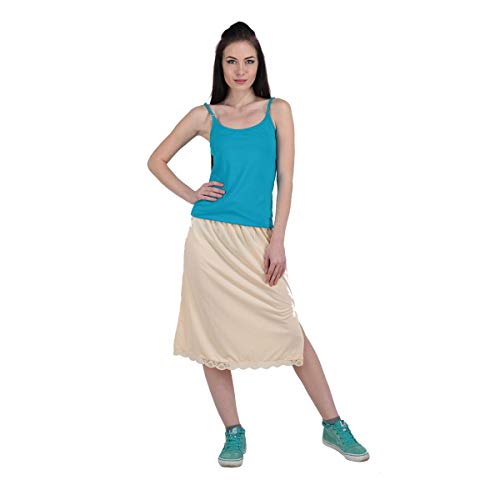 Image of Splash Cotton Rich Regular Skirt Slip for Women - Knee Length