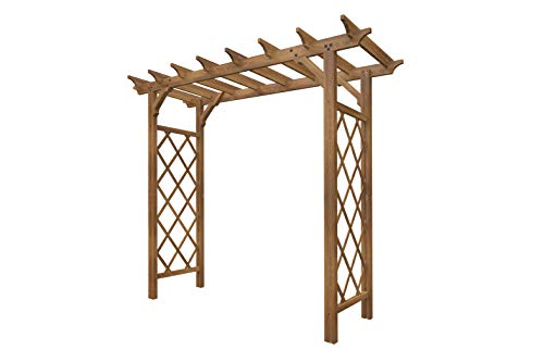Vita Heartwood Grande Cedar Arbor, Golden Brown, Fsc, Wood, 85 Inch L X 26 Inch W X 89 Inch H, Opening Width 78 Inches, Garden Décor Shade Arch, Va68898 #TOP4