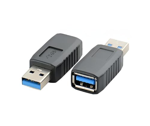 Image of ( 6 Models USB 3.0 Adapter 90 Degree Male to Female Connector & USB 3.0 Adapter 90 Degree Male to Female Coupler Connector Plug Left and Right Angle, Up, Down, Straight