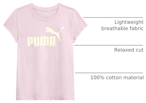Image of PUMA Girls T-Shirt - Core Logo T-Shirt for Girls - Basic Athletic Crewneck Short Sleeve Tee (7-16)