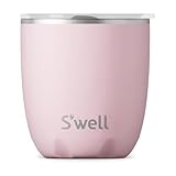 S'well Stainless Steel Tumbler with Slide-Open Lid, 10oz, Pink Topaz, Triple Layered Vacuum Insulated Containers Keeps Drinks Colder and Hotter for Longer, BPA Free