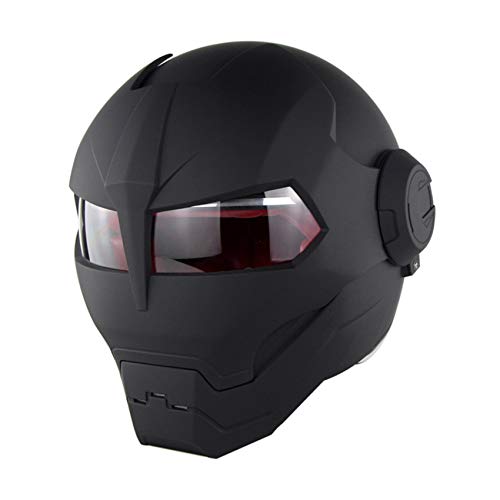 Motorcycle Helmet for Men, DOT Certified, Full Face Helmet, Comfortable Adult Bicycle Motorcycle Helmet, Unisex, Transparent Sun Visor, Effective Head Protection Personalized Helmet,Matte Black,M