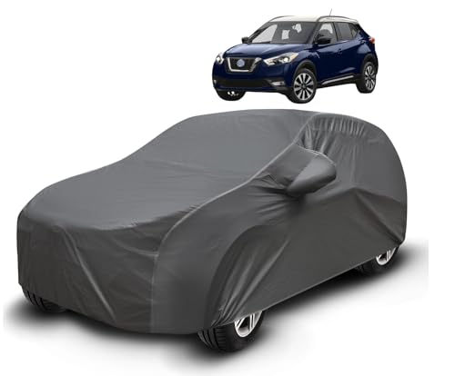 Image of Auto Hub Waterproof Car Cover Compatible with Kicks with Mirror Pockets, Soft Cotton Lining, Kicks Car Cover Waterproof, Grey