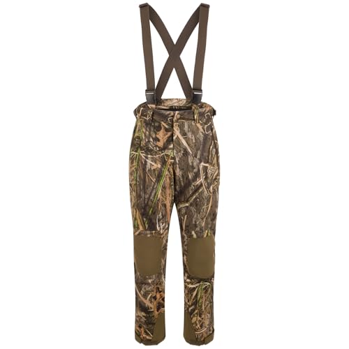 Drake Waterfowl Men's MST Waist-High Insulated Breathable Waterproof DWR Camo Hunting Bibs, Mossy Oak Shadow Grass Habitat, M