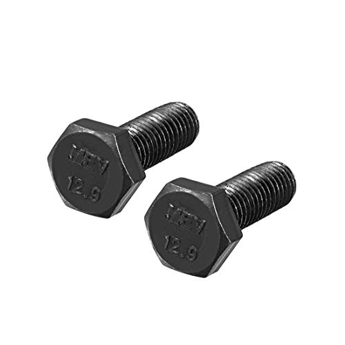 Image of uxcell M10x30mm Hex Head Left Hand Screw Bolts Fastener Carbon Steel Black 2pcs