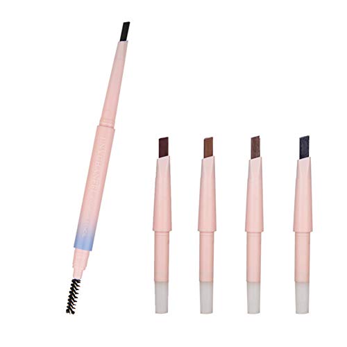 Luckine Automatic Double End Eyebrow Pencil With Brush Waterproof Long Lasting Colorfast Eyebrow Pen With Replaceable Refill