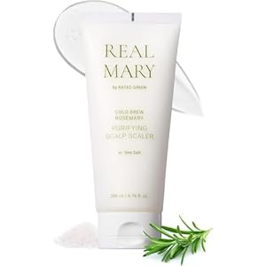 Rated Green Real Mary Cold Brew Rosemary Purifying Scalp Scaler w/ Sea Salt | Hypoallergenic Korean Dry Scalp Hair Care for Flaky, Itchy & Mild Troubled Scalp | Deep Conditioning Treatment 6.76 fl oz