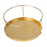 CONGARTENO Bandeja Redonda de Almacenamiento Dorada para Escritorio Organizador Metálico para Joyas y Decoración del Hogar Diseño Estilizado y Duradero