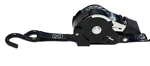 Mytee Products 4 Pack 1" X 12' Retractable Ratchet Straps | Auto Retract No-Ratcheting Ratchet Straps With Coated S Hook Tiedowns For Motorcycles, Atvs, Bikes: Tight & Secure Pickup Trailer Tie-Down #TOP7