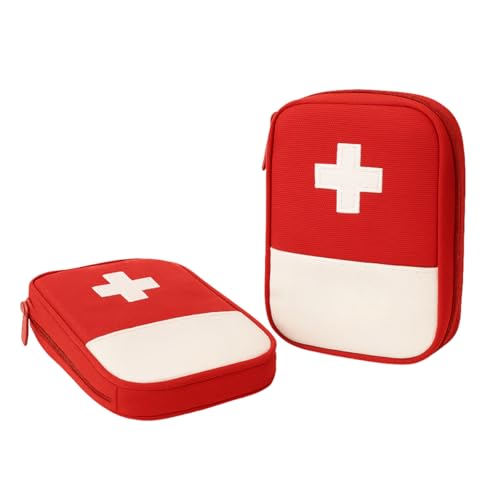 Necessaire de Primeiros Socorros Portátil Bolsa Primeiros Socorros Organizadora Estojo Remédio Viagem Compacta e Elegante para Viagens e Uso Doméstico Ninja Tech (Vermelho)