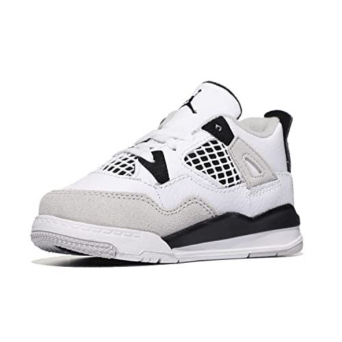 Jordan Baby Boy's Air 4 Retro (Infant/Toddler) White/Black/Neutral Grey 8 Toddler M