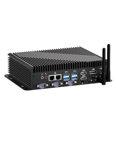 PC Industriale Fan Cooling Mini PC Win 11 Pro i5 1235U DDR5 NVME Mini Computer 6x 4K 3x Display2HD+DP 8USB WiFi 6 BT5.2 2x 2.5G LAN DC 9-36V 1 TB 32 GB solid state drive