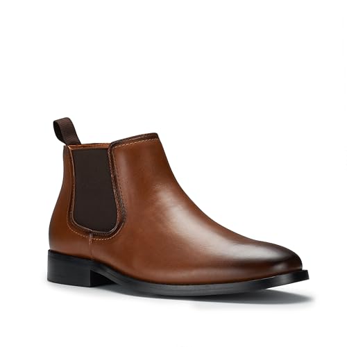 Image of Ferro Aldo Men's Chelsea Boots | Pull-On Ankle Boot in Plain Toe, Cap Toe & Wingtip Brogue Styles | For Casual, Dress, Work & Formal Events