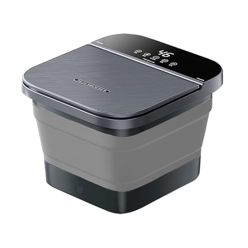 Listado de Hidromasaje los más recomendados. 41 GVEFIVME Spa y masajeador de pies con calentador, gris oscuro, cuenco de baño plegable, control de temperatura, 6 rodillos de masaje, burbujas, vibración, terapia de luz roja,...