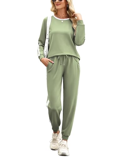 Image of Marvmys Women Long Sleeve Tracksuits Fashion 2 Piece Lounge Set Travel Outfits Jogger Set