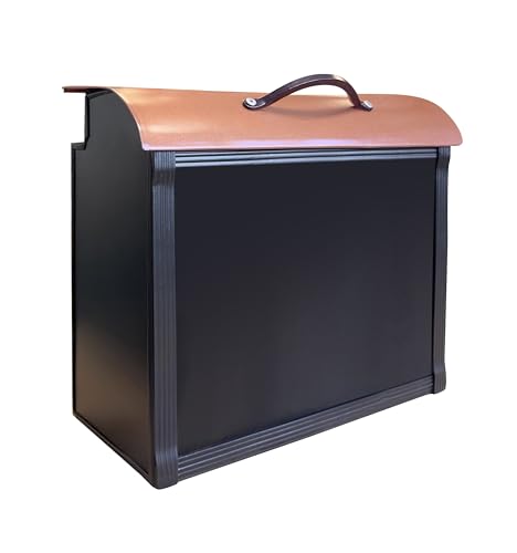 Image of NACH Handle Wall Mount Mailbox, Large Mailboxes for Outside Wall Mount, Extra Large Capacity Mailbox for Outside, Black & Copper, Outdoor Mailboxes, 12.2x5.4x10 Inches, Wall Mailbox, MB-8101