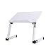 Produktbild JXXDDQ Folding Laptop Tisch College Schlafsaal Bett mit Laptop Stand faltbaren Lift Stehen kleinen Schreibtisch, schwarz und weiß (Color : White, Size : A)