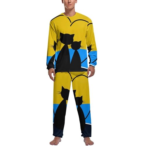 Pyjama homme couple de chats idée cadeau idéale vêtement de nuit confortable