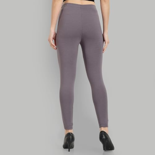 Image of ONE SKY Women Ankle Length Leggings | Premium Cotton Modal Spandex Blend | High Waist Stretchable & Bio-Washed Fabric | Colour-Lock | Ethnic Leggings for Women