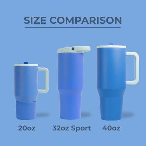 Image of HydroJug Sport - Stainless Steel Tumbler with Straw, Vacuum Insulated, 32oz Leakproof Water Bottle, Ergonomic Design, Reusable, Dishwasher Safe, Rubber Base, Durable for Gym or Outdoors, Riptide