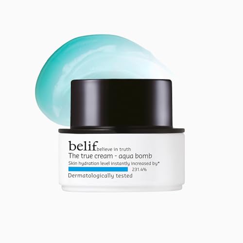 Image of Belif The True Cream Aqua Bomb, Hydrating Moisturizer for Face | 48 hours long lasting Hydration | Ultra-lightweight, gel-cream | For Normal, Combination, and Oily skin types | Korean Skin Care Products | (10 ml)