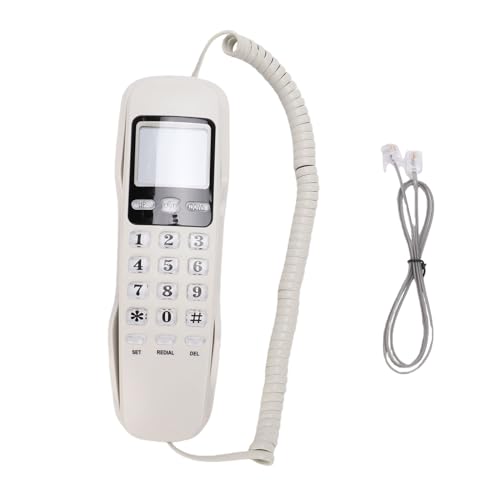 Teléfono básico con cable para colgar en pared con registro de llamadas 6