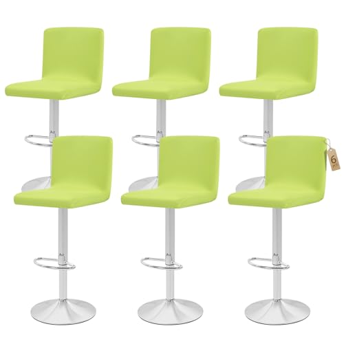 Showgeous Juego de 6 Fundas para Sillas de Bar, Fundas Estirables y Removibles para Sillas de Comedor, Protector Lavable para Sillas con Respaldo Giratorio(Fruta Verde)