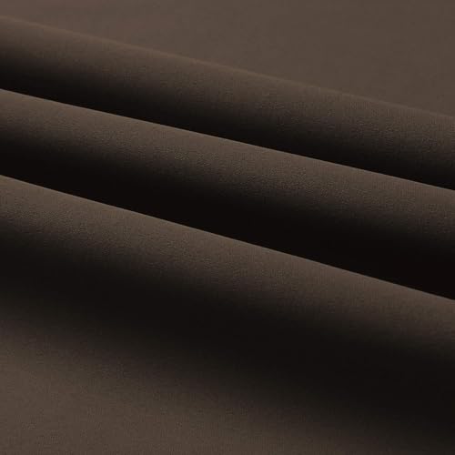 Image of HUTI Home Heavy Blackout Door Curtain | Solid Plain Polyester Eyelet Curtain for Bedroom & Living Room | Brown | 7 Feet (120 x 213 cm) | Set of 2