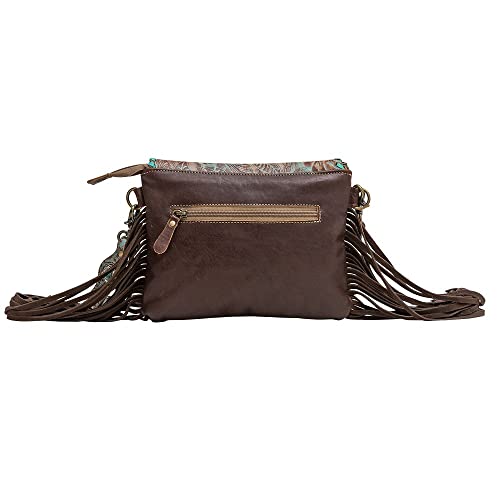 Myra Bag Western Leather Crossbody Bag for Women - Upcycled Canvas Shoulder Bag with Tassels Pecos3