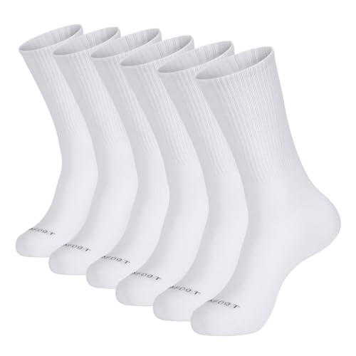 MONFOOT Men's/Women's 6 Pairs Cotton Daily Crew Socks...