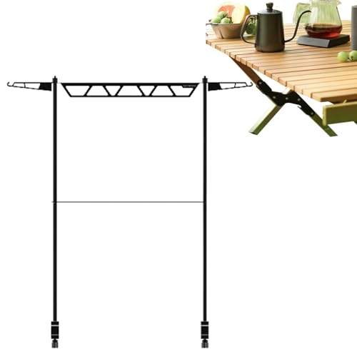 Scaffale da tavolo da campeggio portatile, multifunzione, per barbecue e cucina, per picnic all'aperto, pesca, design compatto pieghevole per una facile conservazione