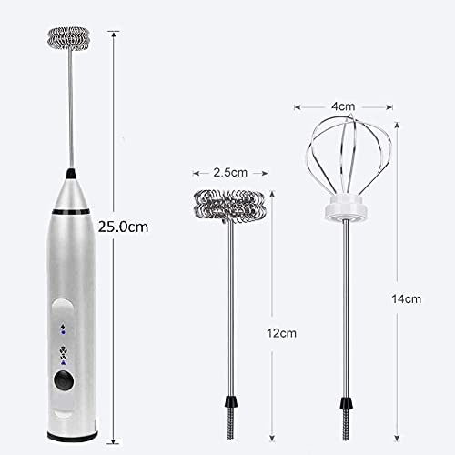 MAOGOO Handheld Foam Maker, oplaadbare melkfolie met roestvrij Whisk voor cappuccino, latte, kogelvrije koffie, keto… - Image 4