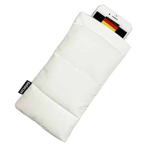 Étui de protection thermique universel en duvet - Cadeaux de Noël pour smartphones - Hiver - Pour iPhone 16 Plus 17 Pro Max et Samsung Galaxy (blanc)