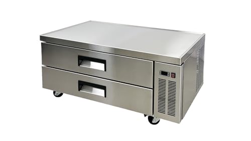 Elite Kitchen Supply Chef Base Commercial Refrigerator, 52-inch, 2 Drawers, Stainless Steel, ETL Listed CB52
