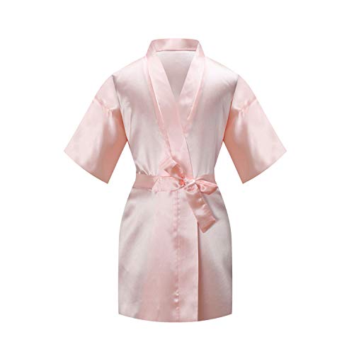 SEALINF Flower Girls' Bridesmaid Pure-Colored Robe with Rhinestones for Bridal Party Wedding Getting Ready2
