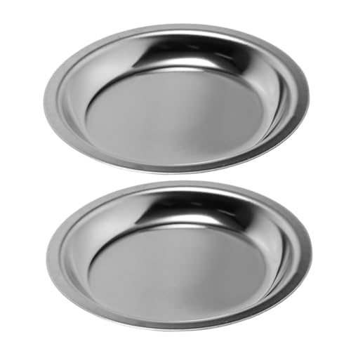 Healifty 2pcs Stainless Steel Tea Bag Drip Tray Multiuse for Sauces Seasonings Sturdy Design for Home Tea Parties Keeps Tables Clean from Drips