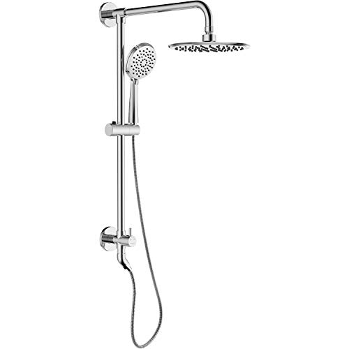 SOKA Soffione doccia a pioggia da 9 pollici con soffione doccia a mano Sistema doccia a pioggia da bagno Doppio combo 3 impostazioni spruzzatore portatile con tubo doccia Set di rubinetto doccia per