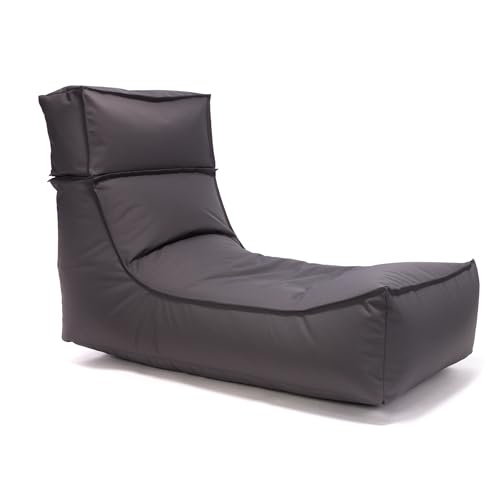Ecopuf Outdoor Sitzsack Relaxliege Camel – wetterfester Sitzsack Sessel mit Abnehmbarer Kopfstütze – UV-resistenter Bean Bag – für drinnen und draußen