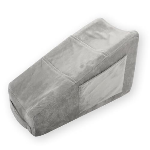 Sexysamba Arm Elevation Pillow Arm Pillow with 5 Pockets for Elbow Arm Rest Wedge Pillow for Post Surgery Support Pillow Shoulder Surgery Pillow with Removable Non-Slip Bottom Pillow Case - Grey