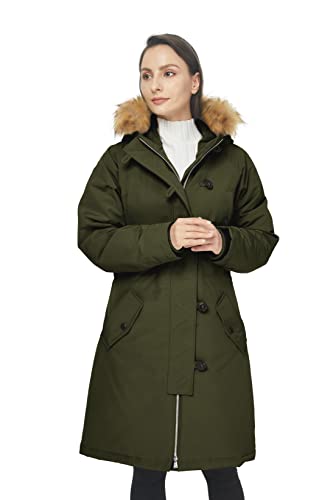 WenVen Women's Winter Waterproof Thicken Puffer Jacket Parka Coat with Fur Hood4